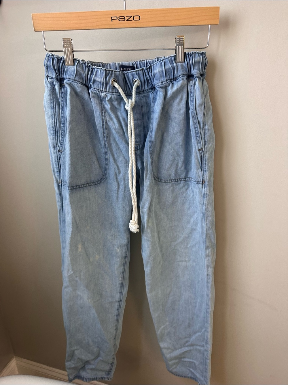 J.Crew Light Blue Denim Jogger Pants with Drawstring Waist